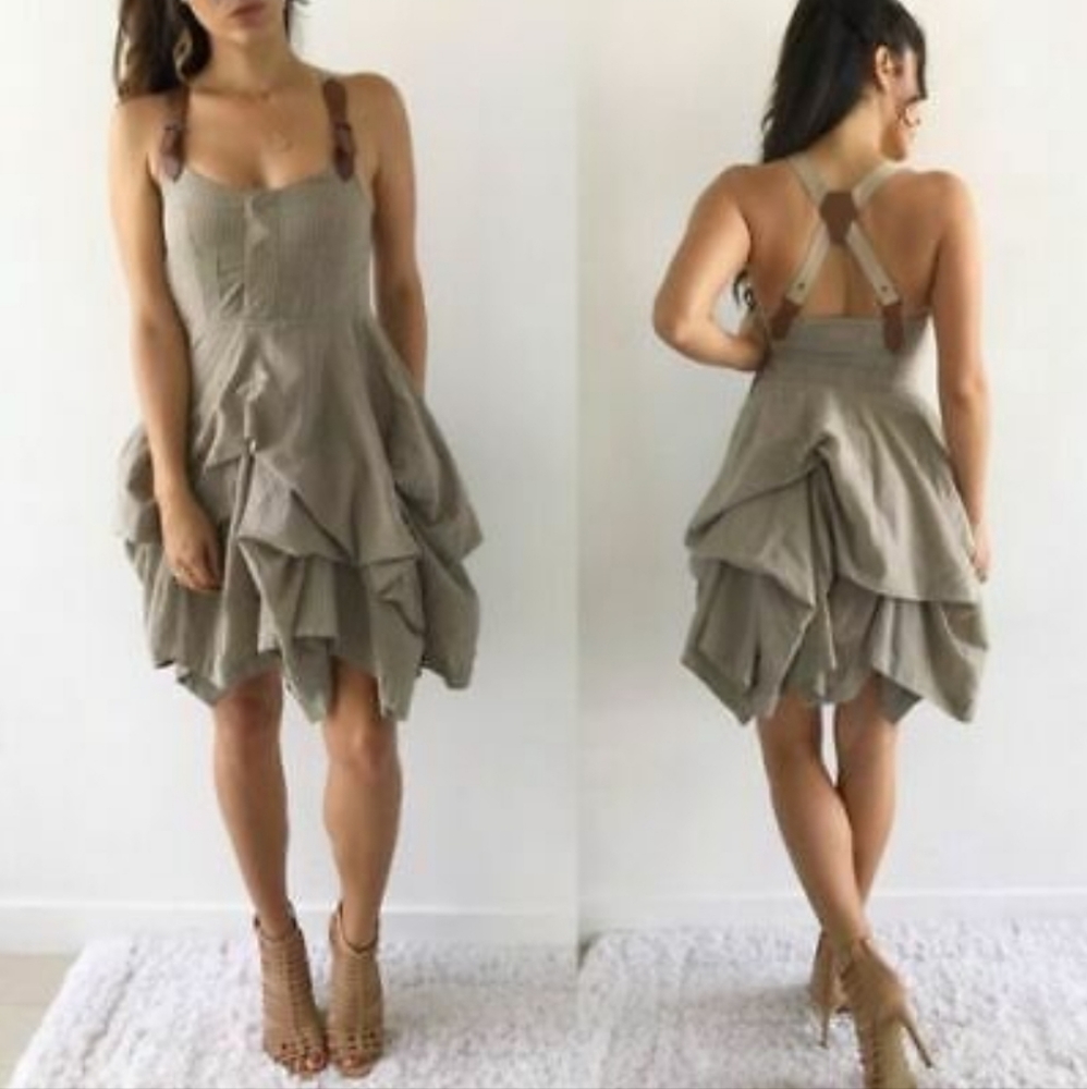 REPOSHED All Saints Spitalfields Nightingale Melody Gathered Pinstripe Dress Sz6